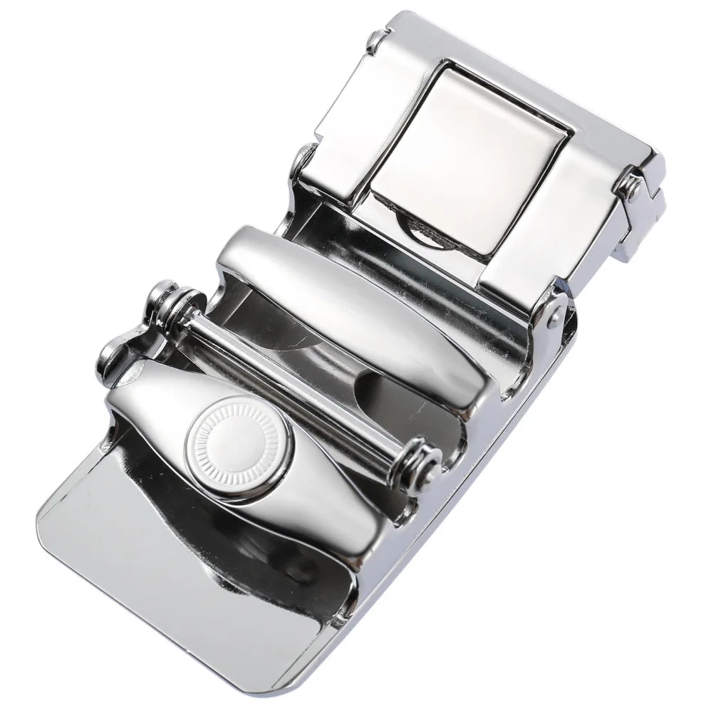 Ceinture en alliage métallique pour hommes, 3.5cm, boucle automatique à dégagement rapide, Clip de ceinture d'affaires, sans trous, boucle de ceinture en cuir bleu rouge