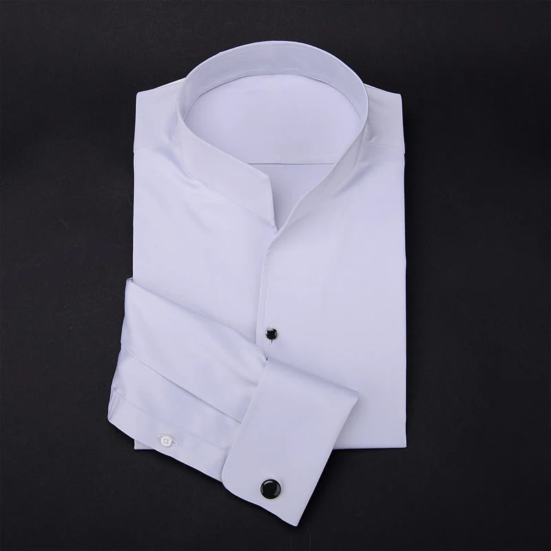 Chemise Française à Manches sulfpour Homme, Coupe Cintrée, Style Business Elite, pour Mariage, Printemps et Automne, 2024