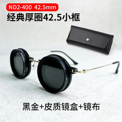 Lunettes de soleil de pêche à gradation réglable à 9 niveaux ND2-400 lunettes de soleil polarisées UV anti UV filtre ND avec ensemble de étuis à lunettes