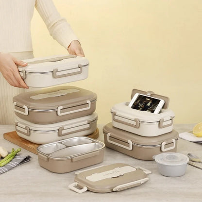 Boîte à déjeuner isolée en acier inoxydable 304, boîte à déjeuner Portable scellée pour employés de bureau avec sac, ensemble de boîtes à Bento commerciales pour étudiants et enfants