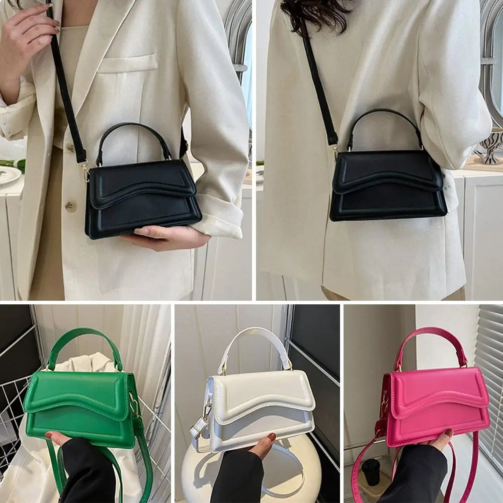 Nouvelle mode sac à bandoulière tendance en cuir PU sacs à main messager couleur unie loisirs élégant sacs à bandoulière pour femmes filles
