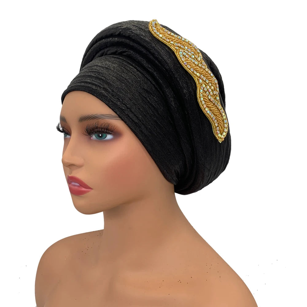 Mode africain Turban casquette femmes Autogele couvre-chef dame bandeau Nigeria mariage couvre-chef Turbante Mujer