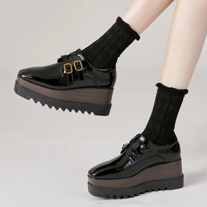 Plate-forme plate solide pour femmes, chaussures plates pour femmes, Parker carré, décontracté, printemps, automne, tout neuf, mode, strucgirls, loisirs