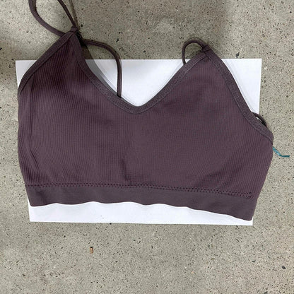 Femmes Sport soutiens-gorge séchage rapide élastique rembourré gymnase course biais soutien-gorge couleur unie Fitness Yoga Sport dessus respirants