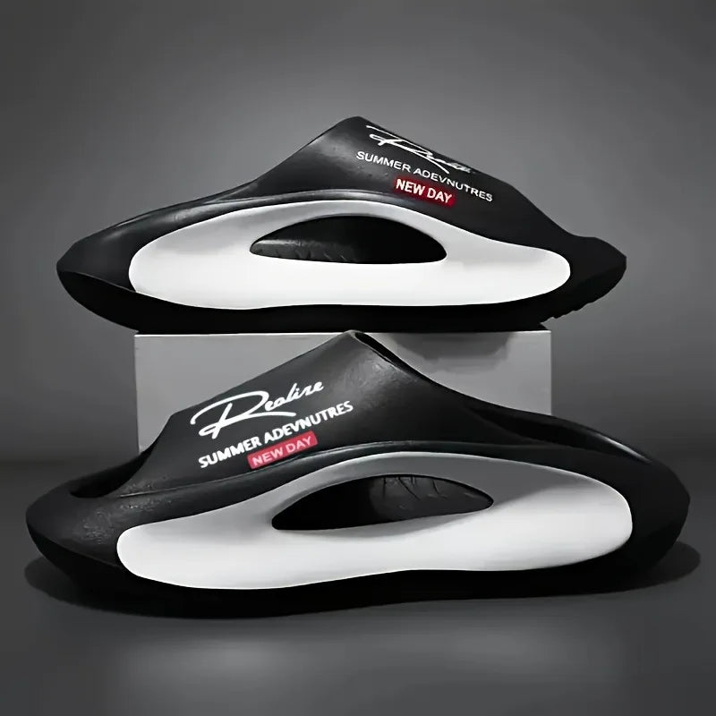 2025 Men's Casual Sports Outerwear Fashion Summer Soft Bottom Cool Drag Anti slip Indoor and Outdoor Durable Trendy Slippers