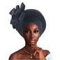 Grande fleur Turban casquette pour femmes élégant Auto Gele couvre-chef dame africaine bandeau Nigeria femme couvre-chef chapeau musulman
