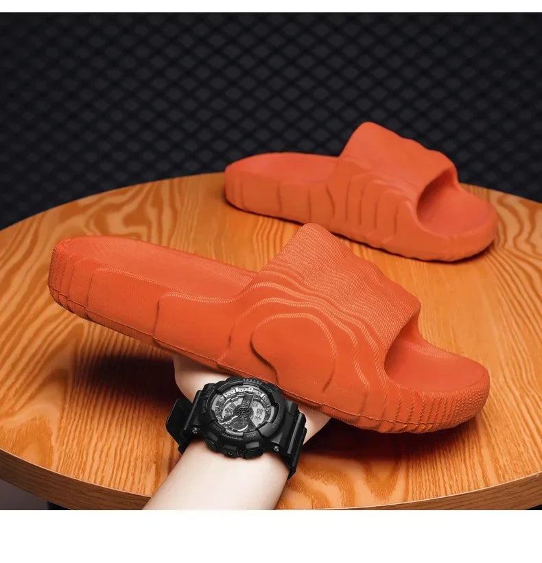 Pantoufles d'été de grande taille pour hommes, pantoufles de Style coréen à la mode avec semelle épaisse, pantoufles de Couple polyvalentes en PVC, nouvelle collection