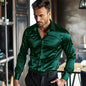 Chemise en Satin à Manches sulfpour Homme, Vêtement Décontracté à Boutonnage Simple, Col Rabattu, pour ixde Mariage