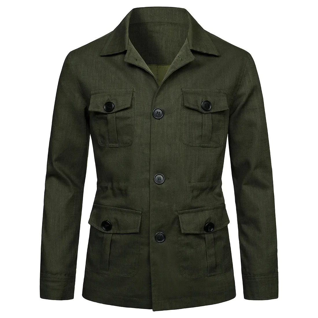 Hommes manteaux Safari veste lin britannique rétro Gentry costume poches vêtements d'extérieur mode couleur unie mâle hauts Ropa Hombre