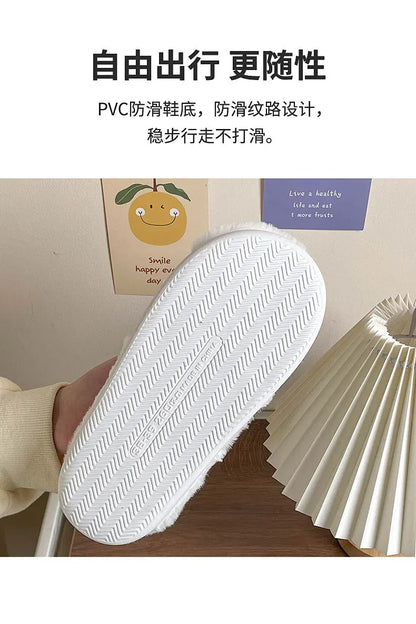 Ours en peluche pantoufles pour femmes hommes mode Kawaii moelleux hiver chaud pantoufles amoureux dessin animé ours en peluche maison chaussures TG03