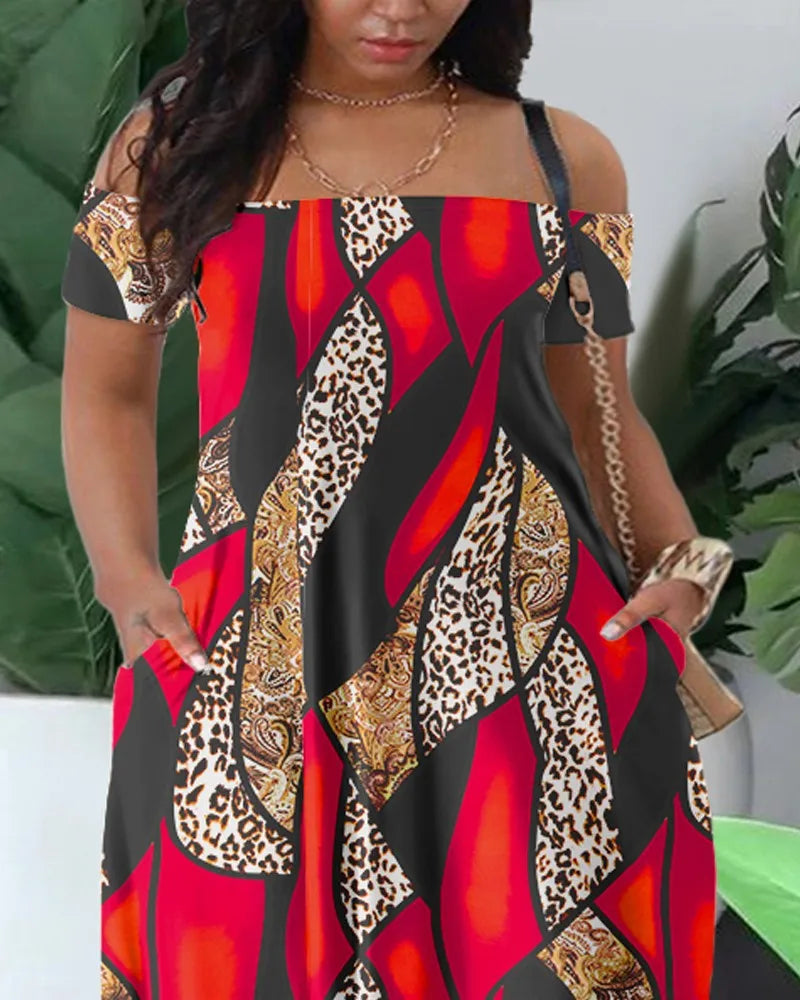 BERAKAH SUPRÊME -6 Robe longue en Polyester imprimé pour femmes africaines, Sexy, mode, manches courtes, Maxi, été, 2023