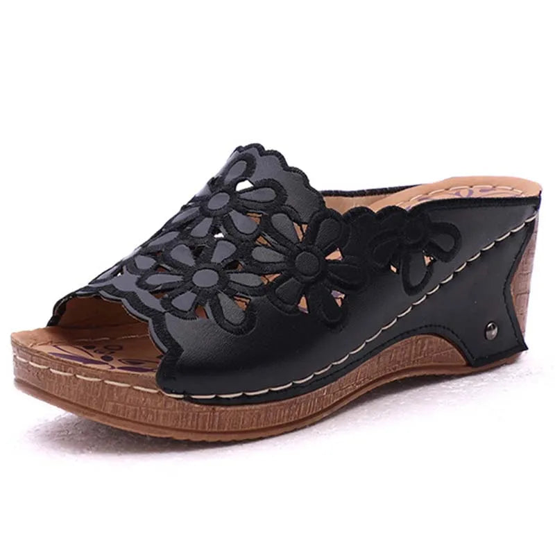Femmes chaussures sandales été chaussures de marche en plein air sans lacet sandales dames chaussures pour femmes compensées rétro femme pantoufles chaussures femme