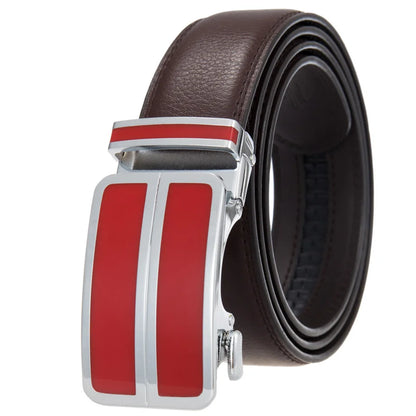 Plyesxale Black Khaki Blue Red White Leather Belt For Men Good Quality Mens Belts Luxury Automatic Buckle Waist Strap Male B1049