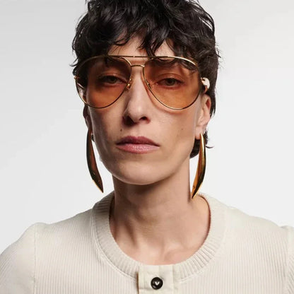 Nouveau y2k Vintage métal pilote lunettes de soleil femmes pour hommes lunettes de soleil Punk populaire en plein air conduite marque de luxe concepteur nuances UV400