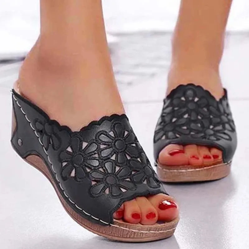 Femmes chaussures sandales été chaussures de marche en plein air sans lacet sandales dames chaussures pour femmes compensées rétro femme pantoufles chaussures femme