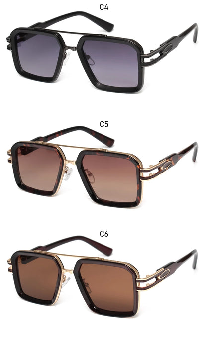 2025 Steam Punk lunettes De soleil rétro carré hommes femmes mode Double faisceau lunettes unisexe cadre en métal nuances à la mode Oculos De Sol