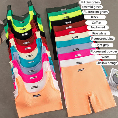 Ensemble de Yoga sans couture pour femmes, combinaisons d'entraînement, de Fitness, soutien-gorge, Leggings taille haute, Sexy, décolleté en V profond, vêtements de Sport, nouvelle collection 2024