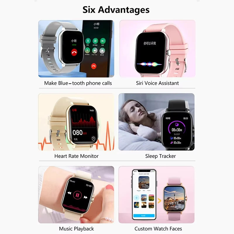 2025 nouvelle montre intelligente Bluetooth appel Message rappel homme femme cadeau plein écran tactile sport Fitness montre intelligente