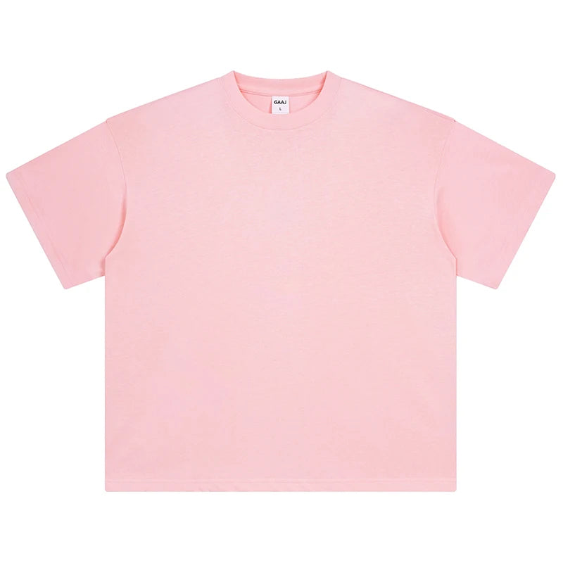 100 T shirt en coton lourd pour hommes et femmes, Tops à manches courtes, Tee shirts solides et surdimensionnés, vêtements de qualité 6.8oz 230gsm