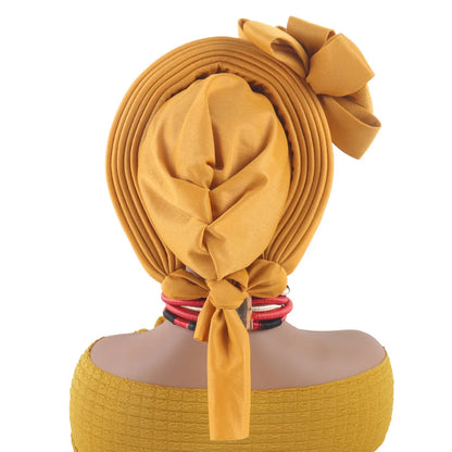 Grande fleur Turban casquette pour femmes élégant Auto Gele couvre-chef dame africaine bandeau Nigeria femme couvre-chef chapeau musulman
