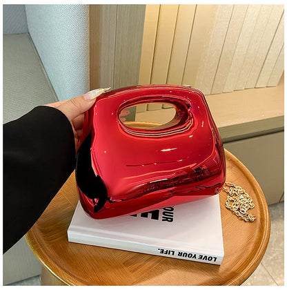 Sac à main hobo en acrylique doré pour femme, sac à main de plage transparent, sac à main de soirée, poignée supérieure ronde, fête de mariage, designer de luxe