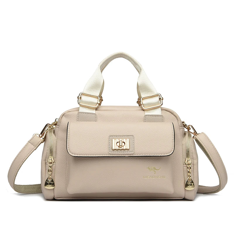 Sac à bandoulière en cuir PU de haute qualité pour femmes, fourre-tout, sacoche multi-poches pour les déplacements quotidiens