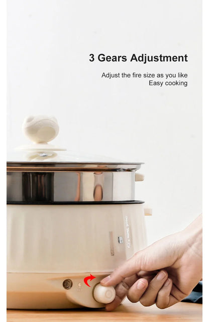 Pot électrique multicuiseur simple/Double couche de 1,7 l, poêle antiadhésive domestique pour 1 à 2 personnes, cuiseur à riz chaud, appareils de cuisson
