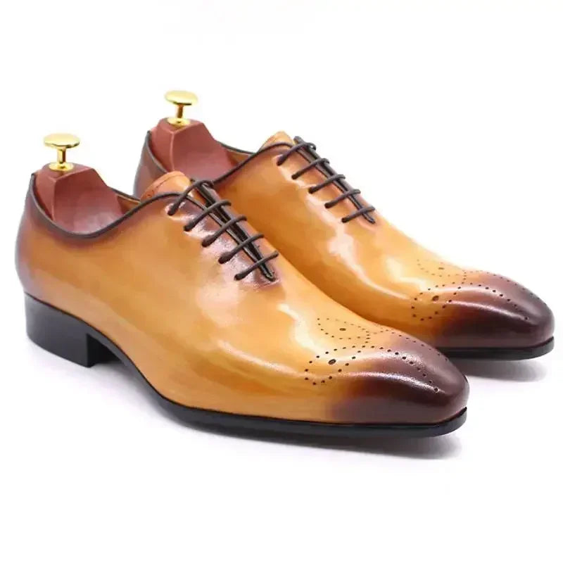 Chaussures d'affaires italiennes originales en cuir véritable faites à la main pour hommes, chaussures Derby à la mode pour marié et mariage, mocassins