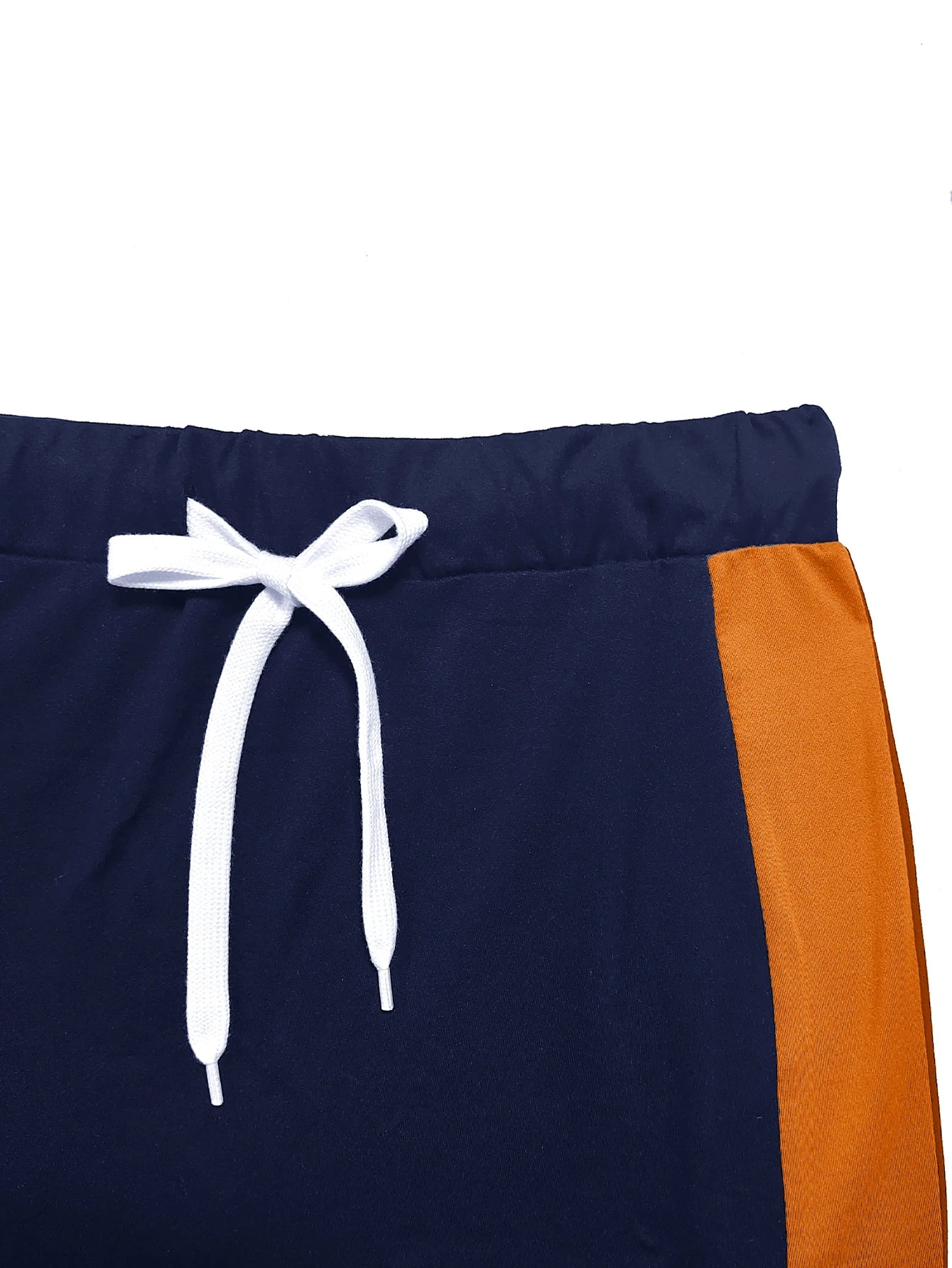 Ensemble demi-jupe d'été pour femmes, deux pièces, manches courtes, rayures latérales, ceinture de taille réglable, ample, décontracté, respirant, polyvalent