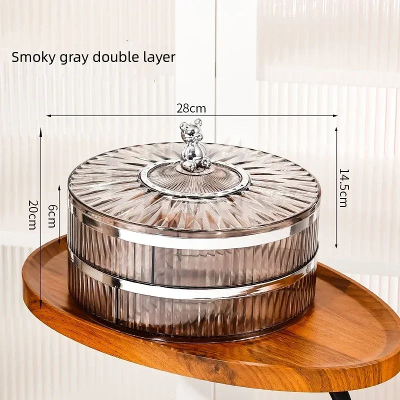 Boîte à snacks transparente multicouche, anti-poussière, acrylique, fruits secs, boîte de rangement pour bonbons et noix, salon moderne, conteneur solaire