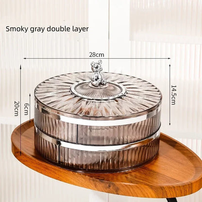 Boîte à snacks transparente multicouche, anti-poussière, acrylique, fruits secs, boîte de rangement pour bonbons et noix, salon moderne, conteneur solaire