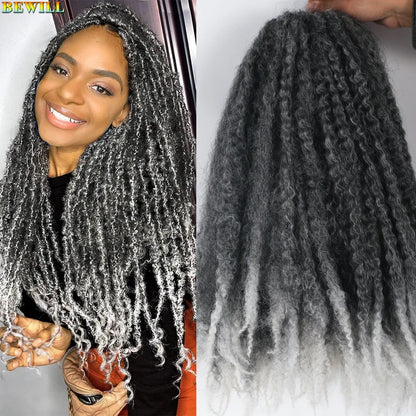 1 - 6 paquets de cheveux en crochet de twists Marley de 18 pouces, de noir et brun à blond, cheveux de tresse ombré Afro Marley synthétique, pour les tresses de mèches fausses