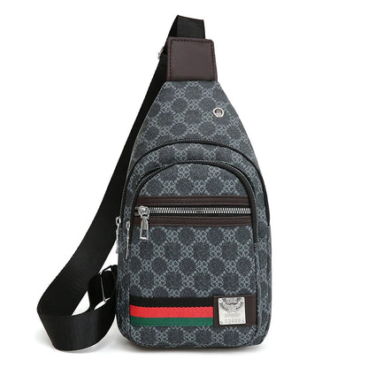 Sac messager multifonction pour hommes, sacs de poitrine en tissu à bandoulière, sac à main décontracté avec trou pour écouteurs