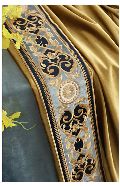Rideaux en velours ombré or et bleu, haut de gamme, style européen et américain de luxe, pour chambre à coucher, salon, personnalisation de villa
