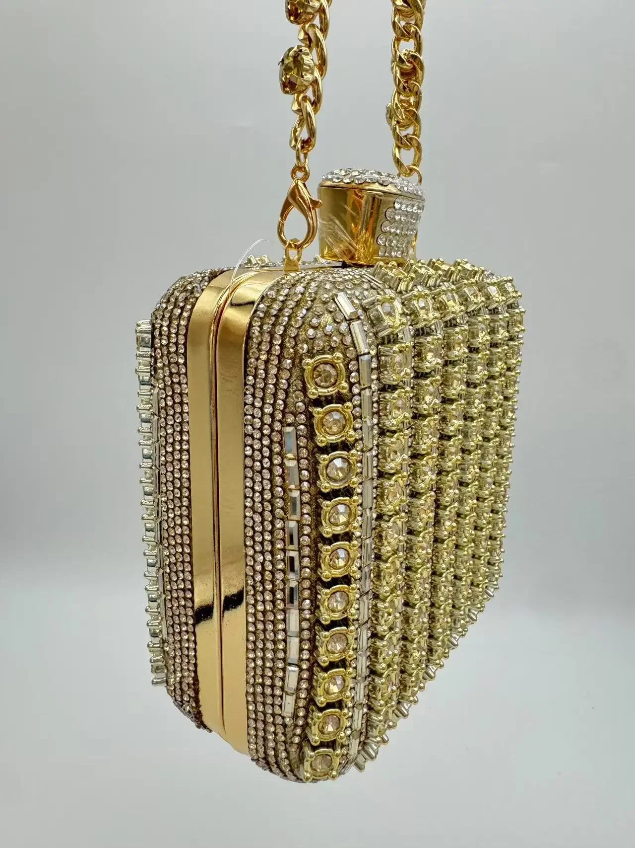 Sac pochette de soirée carrée incrustée de diamants faite à la main, sac de dîner Portable en Fiber de Polyester scintillante de petite taille pour femmes