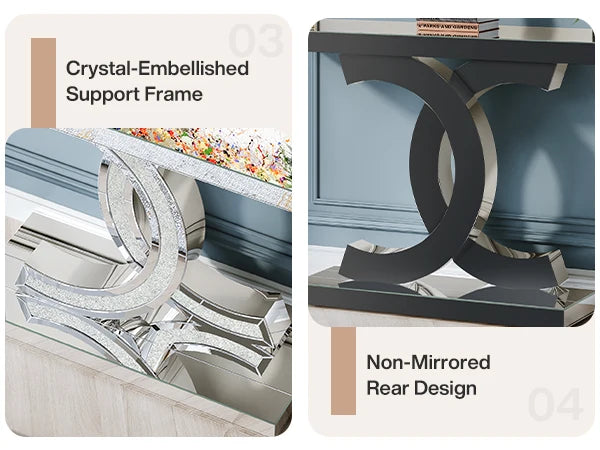 Tribesigns-Table d'entrée dorée, canapé moderne en imitation marbre, avec pieds géométriques en métal, 39 pouces