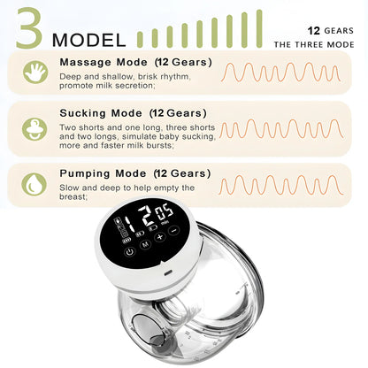 Tire-lait électrique portable indolore double face, entièrement automatique, collecteur de sein mains libres pour l'allaitement