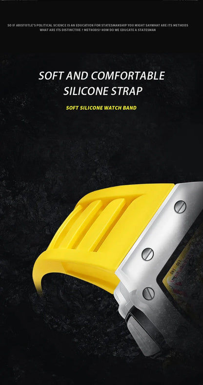 ONOLA-Montre Tonneau Étanche pour Homme, Chronographe, Quartz, dehors, Bracelet Silicone, Montre-Bracelet Blanche, Luxe, Nouvelle Mode, 2024