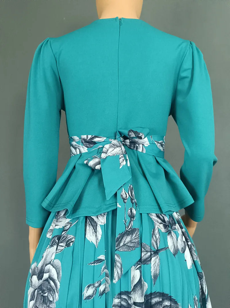 Vêtements africains 2 pièces pour femmes, mode d'été, demi-manches, col en v, haut imprimé en Polyester, jupe longue, ensembles assortis, 2025