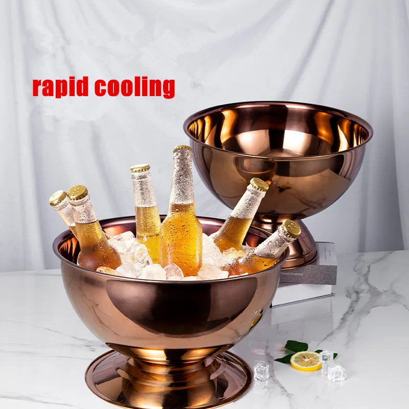 304 acier inoxydable tête de cerf oreille bol à Champagne seau à bière fût Double paroi de qualité alimentaire vin rouge bière refroidisseur seau à glace Bar