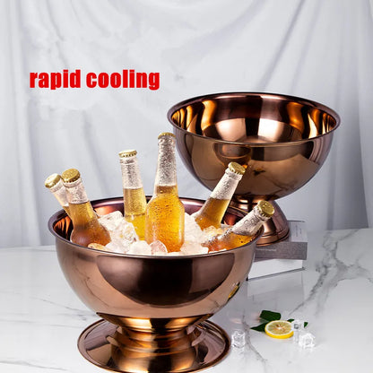 304 acier inoxydable tête de cerf oreille bol à Champagne seau à bière fût Double paroi de qualité alimentaire vin rouge bière refroidisseur seau à glace Bar