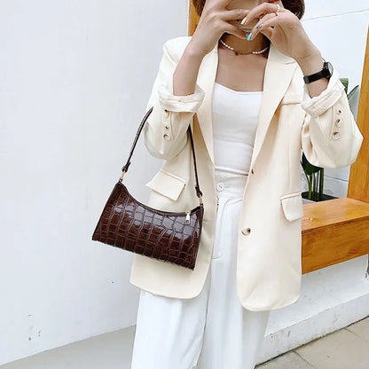 Sacs à main et bourse rétro motif Alligator pour femmes, petits sacs à bandoulière sous les aisselles, pochette fourre-tout en cuir PU de bonne qualité pour dames