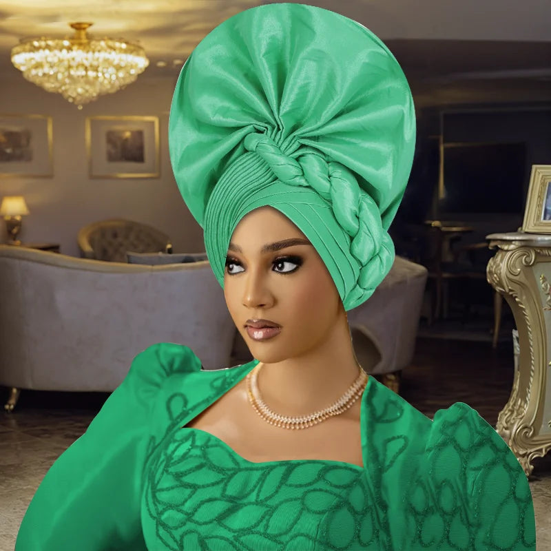 NigWin-Turban Africain de Haute Qualité pour ixde Mariage, Cravate de Sauna, Aso Oke Gele, Déjà Fabriqué, Auto Gele, 2025
