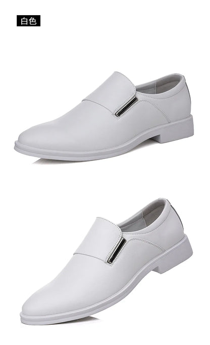 Nouveauté mode britannique hommes blanc noir sans lacet robe affaires chaussures décontractées mocassins mâle robe de mariée chaussures de retour