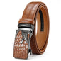 Ceinture en cuir PU pour hommes, ceinture à boucle automatique à la mode pour les affaires populaires, ceinture masculine de haute qualité