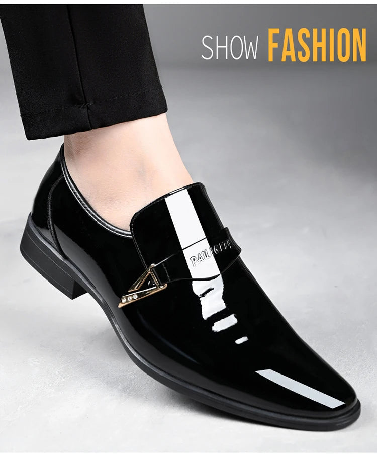 Chaussures en cuir blanc pour hommes, mocassins à bout pointu, décontractés, à enfiler, pour robe de soirée, nouvelle collection 2025