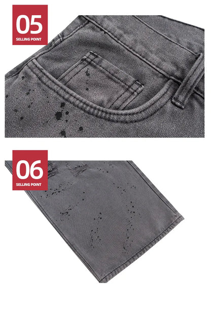 MIJKO jean Baggy délavé pour hommes Streetwear Hip Hop grand jean détruit pantalon en Denim droit