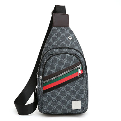 Sac messager multifonction pour hommes, sacs de poitrine en tissu à bandoulière, sac à main décontracté avec trou pour écouteurs