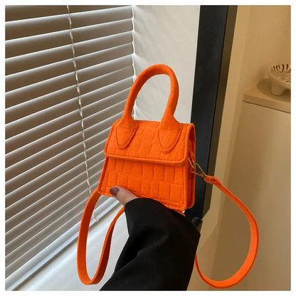 Sac à main en feutre coloré pour femme, mini sacs à main, sac à bandoulière, motif pierre, initié