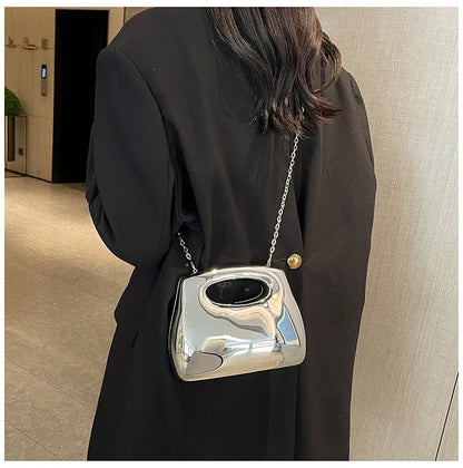 Sac à main hobo en acrylique doré pour femme, sac à main de plage transparent, sac à main de soirée, poignée supérieure ronde, fête de mariage, designer de luxe